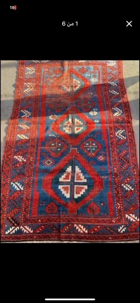 Oud Vintage Perzisch tapijt - Rood en Blauw, Huis en Inrichting, Stoffering | Tapijten en Kleden, Ophalen, Gebruikt, 100 tot 150 cm