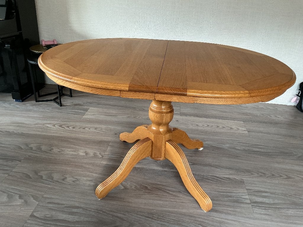 Eetkamertafel blank eiken, Huis en Inrichting, Ophalen, Gebruikt, 100 tot 150 cm, Blank eiken