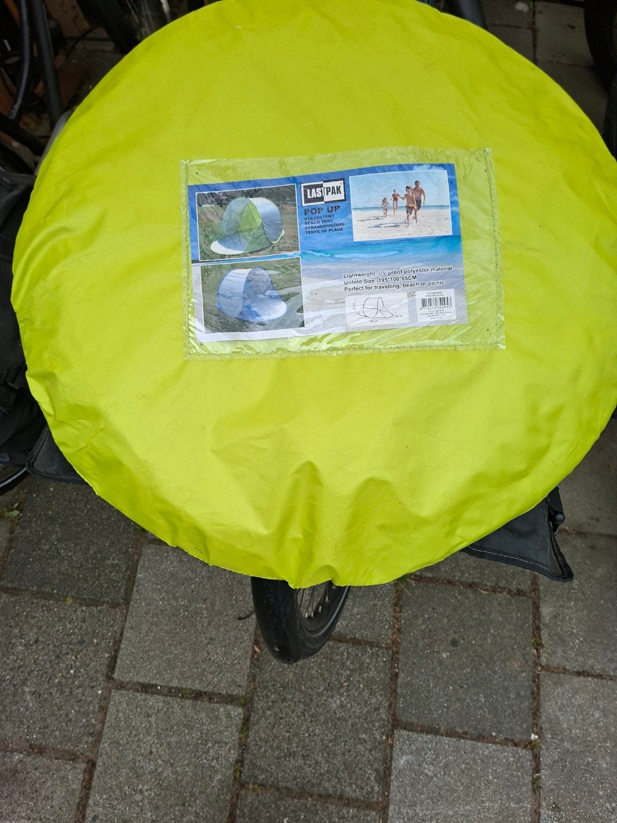 Pop-up strandtentje / zonnescherm - Laspak 10 euro, Ophalen, Zo goed als nieuw, Tot en met 2