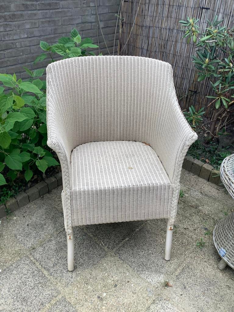 Witte Lloyd Loom stoel in goede staat, Ophalen, Wit, Riet of Rotan, Zo goed als nieuw