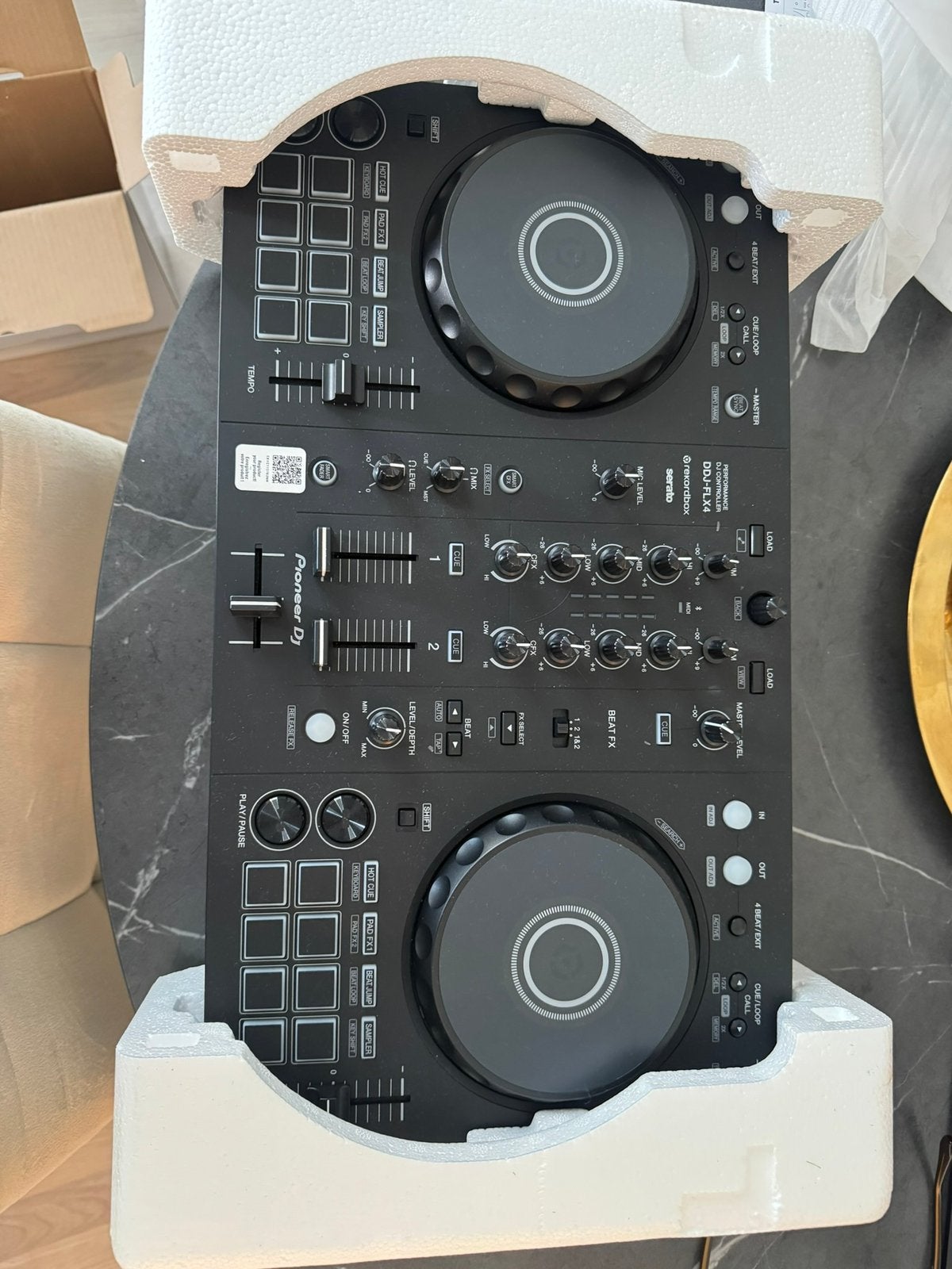 Pioneer FLX4 met standaard en koptelefoon HDJ-X5, Muziek en Instrumenten, Dj-sets en Draaitafels, Ophalen of Verzenden, Zo goed als nieuw