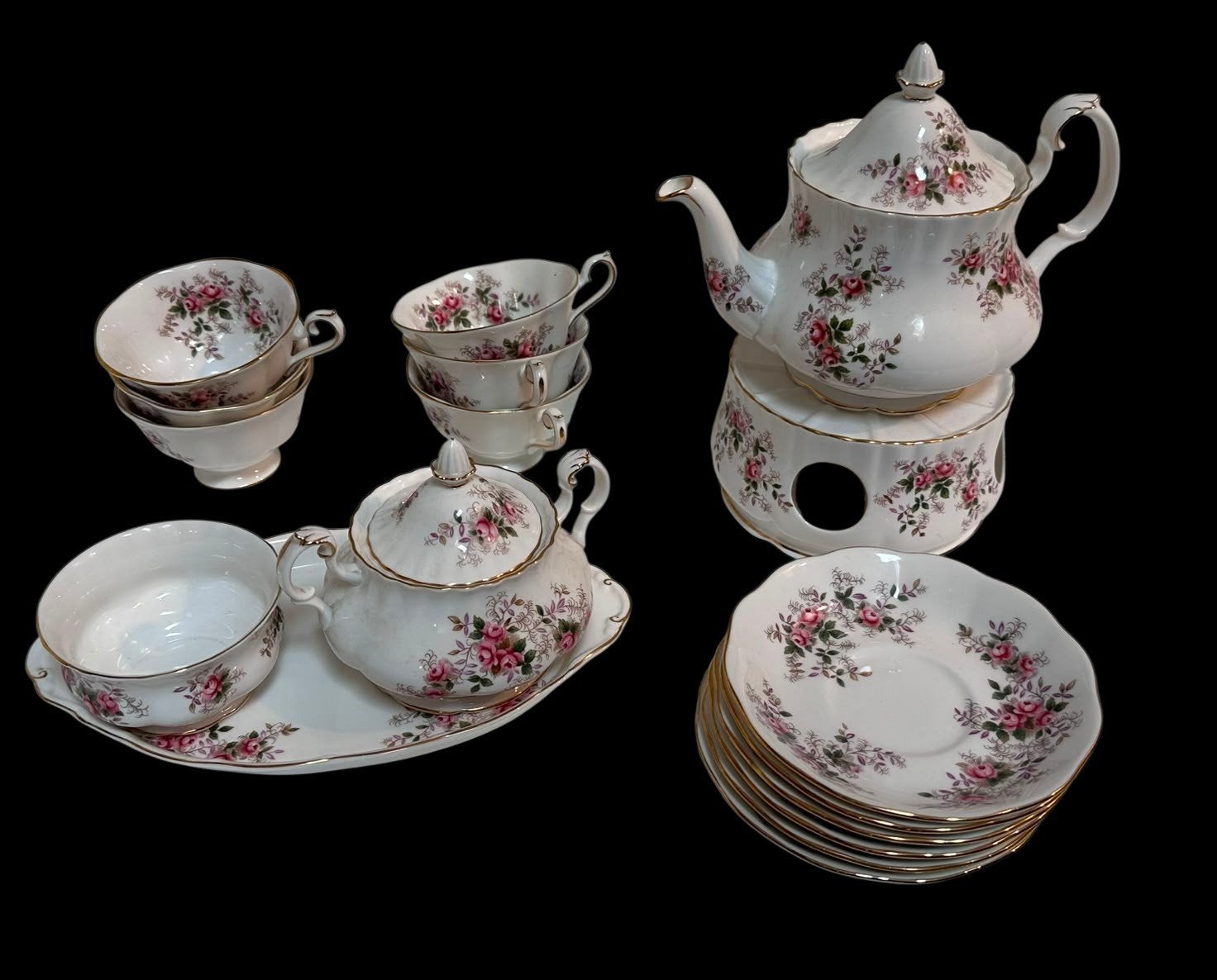 Royal Alberts servies Lavender Rose theepot High tea set, Ophalen, Overige typen, Zo goed als nieuw, Overige stijlen