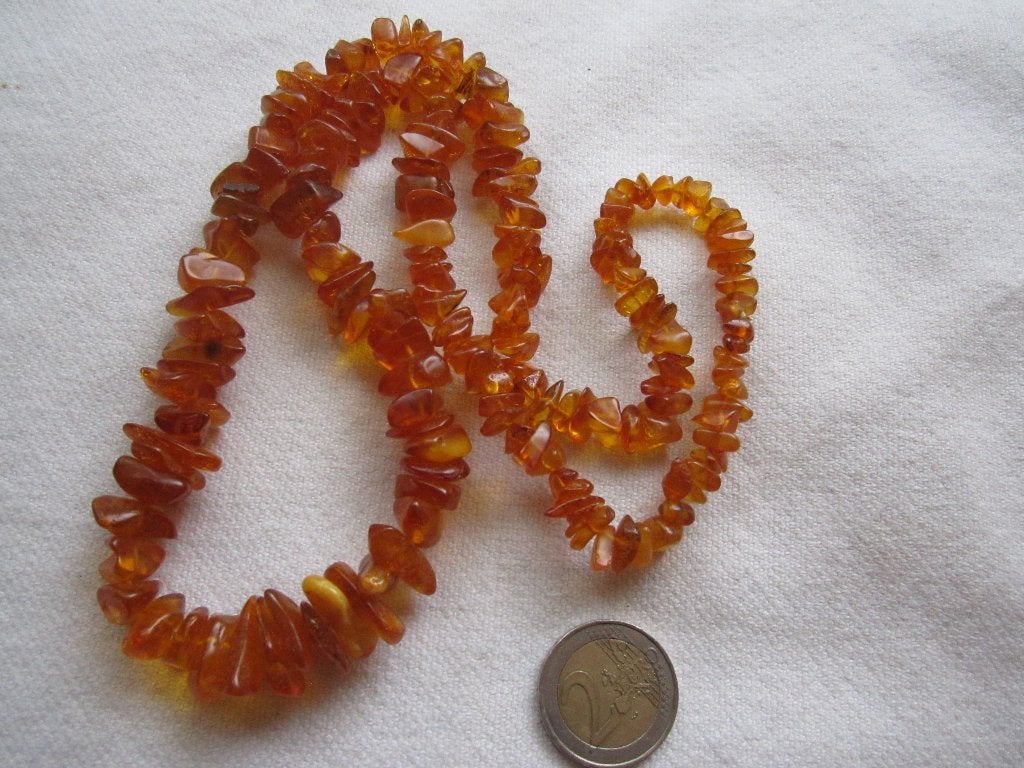 15.  Schitterende oude ketting, barnsteen,  65 cm, Ophalen, Overige materialen, Ketting