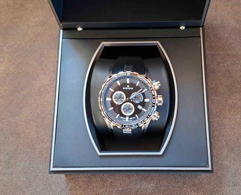 Edox grand ocean chronograph, Overige merken, Staal, Polshorloge, Nieuw