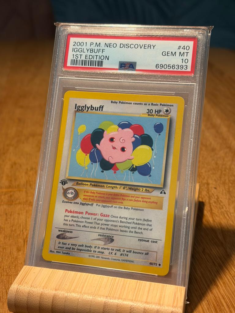 Igglybuff 1st edition PSA 10 Neo Discovery LOW POP, Ophalen of Verzenden, Zo goed als nieuw