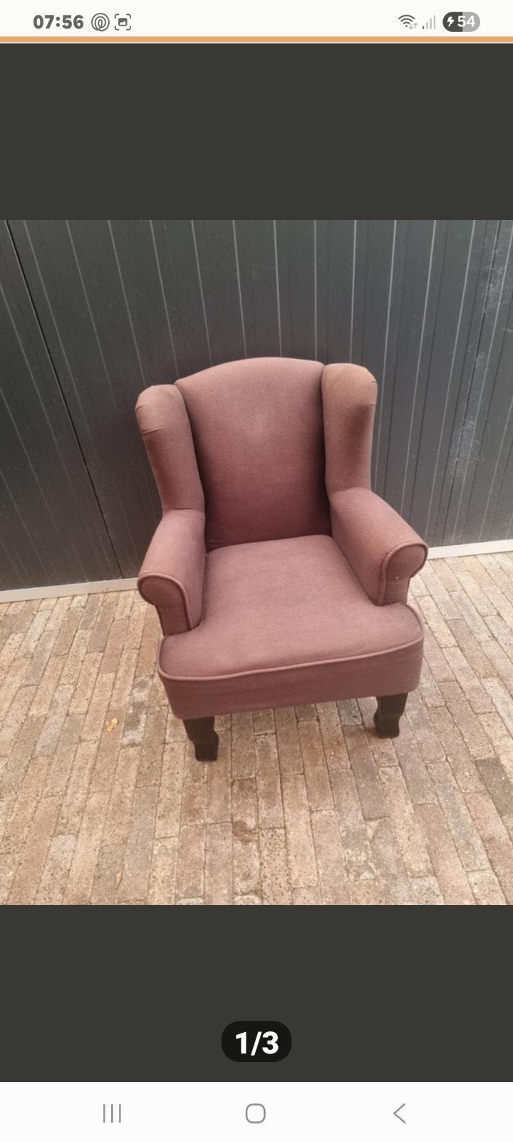 Leuke kinder fauteuil kleur is donker, Huis en Inrichting, Fauteuils, Ophalen, Minder dan 75 cm, 50 tot 75 cm