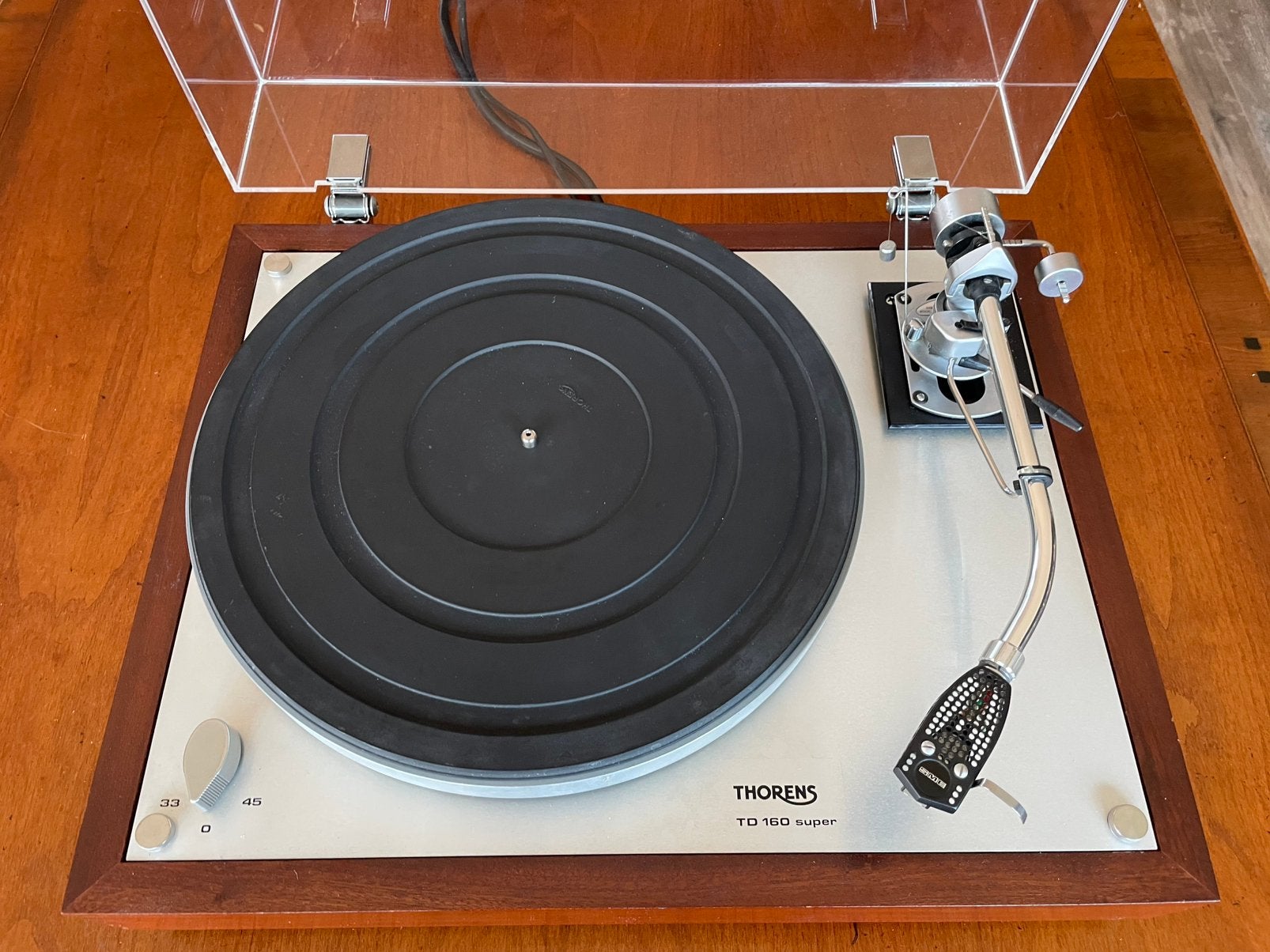 Thorens td 160 super met sme3009 tonearm, Ophalen of Verzenden, Zo goed als nieuw, Platenspeler, Thorens