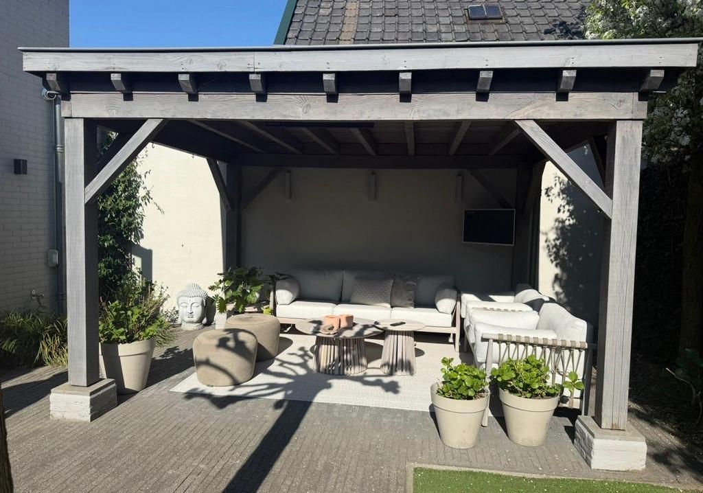 Houten overkapping van Douglas hout, Tuin en Terras, Ophalen of Verzenden, Gebruikt, Veranda