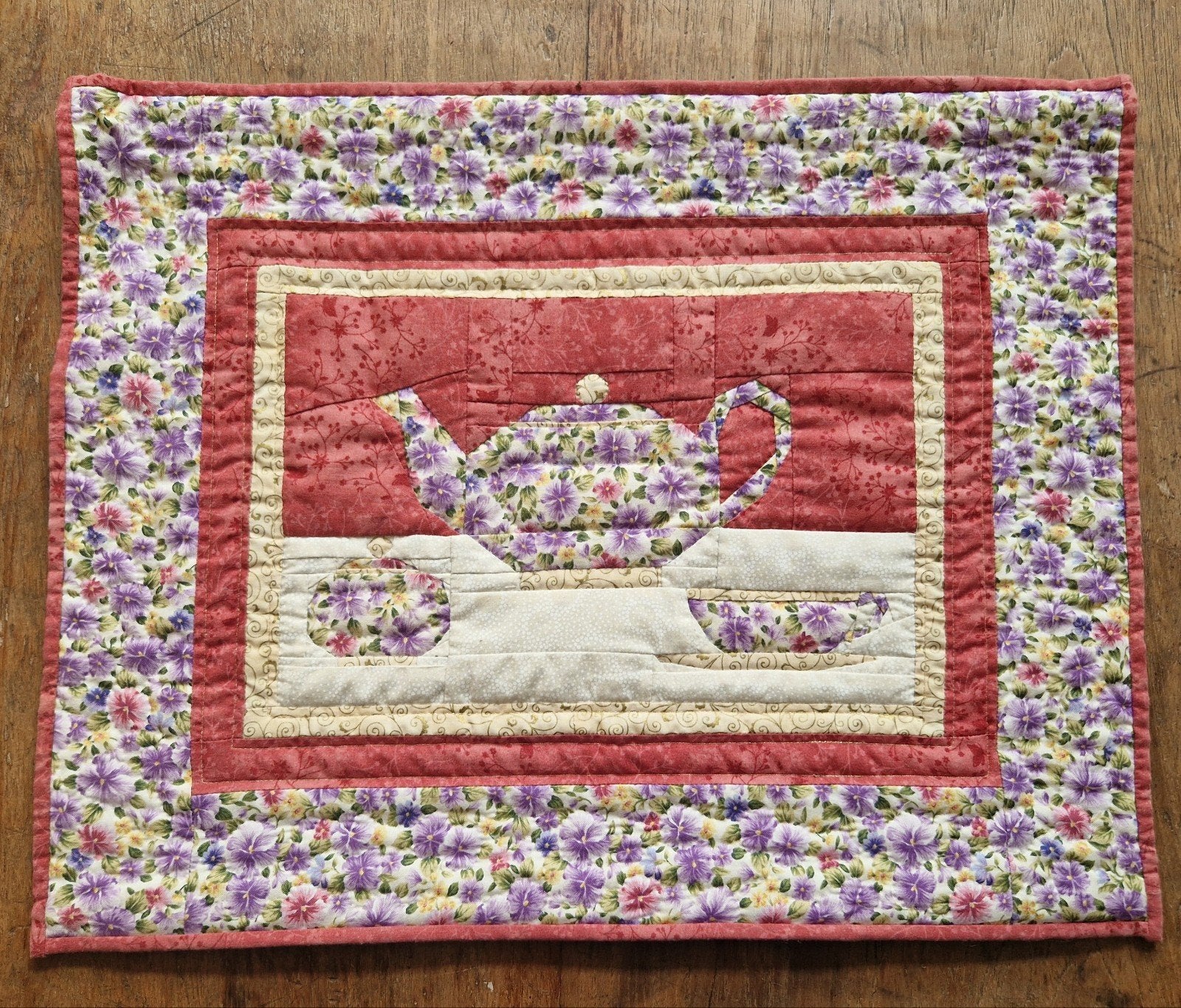 Unieke handgemaakte quilt (50x40 cm) - Keuken decoratie, Gebruikt, Meerkleurig, Ophalen of Verzenden, Landelijk