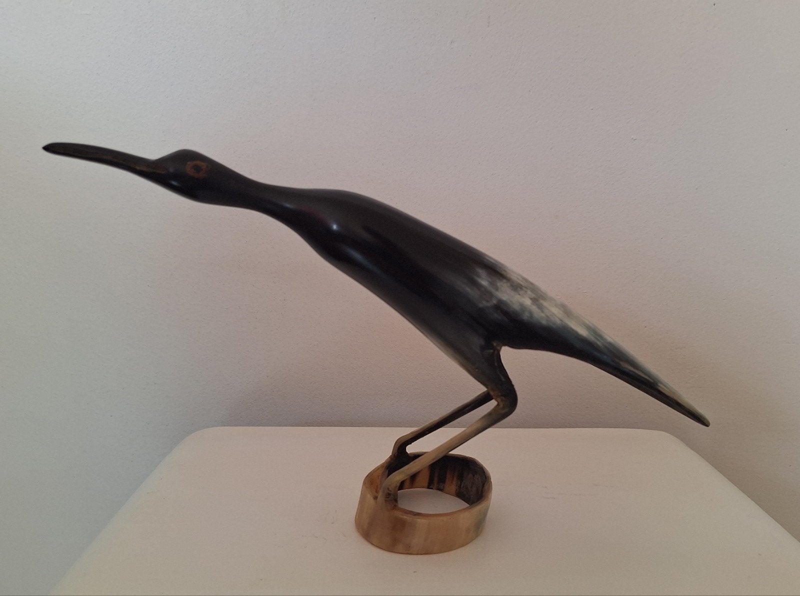 Hoornen vogel, vintage, mooie kleuren, Ophalen of Verzenden, Zo goed als nieuw, Vogel, Beeldje of Figuurtje
