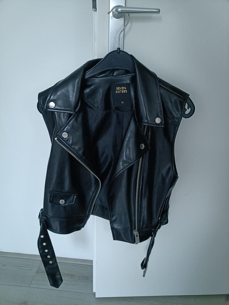 Stoer leren gilet met gesp voor dames - Seven Sisters, Seven Sisters, Zwart, Ophalen of Verzenden, Zo goed als nieuw