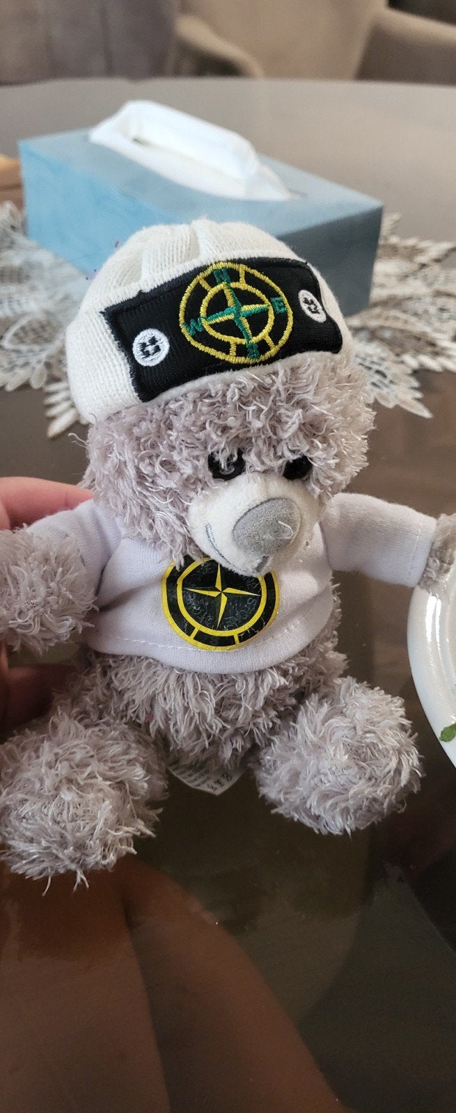 Stone Island Beertje Knuffel - Zo goed als nieuw, Overige merken, Overige karakters, Beer, Grijs