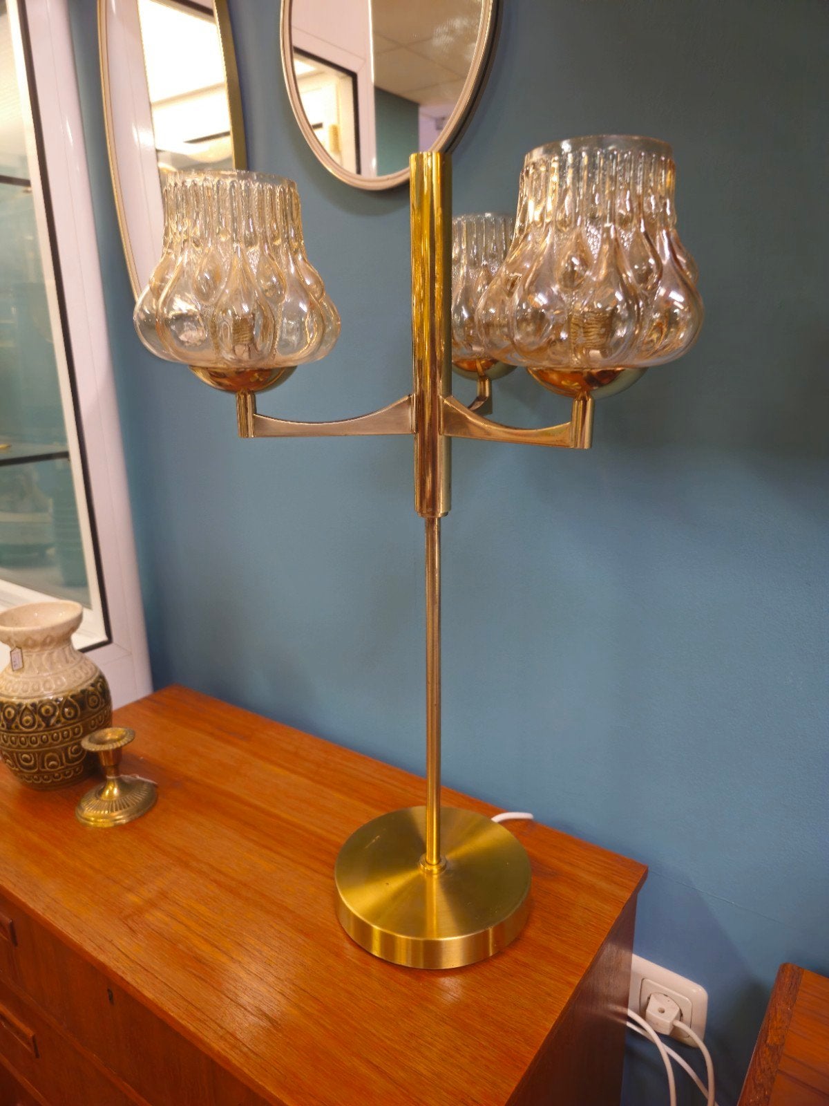 Vintage Messing Tafellamp Bureaulamp Lamp, Antiek en Kunst, Ophalen of Verzenden