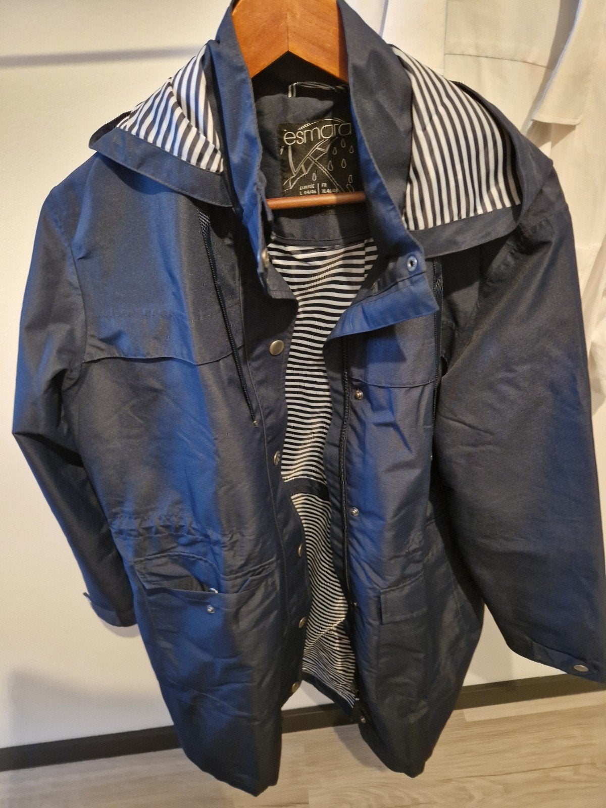 Esmara regenjas met streepjesvoering - Maat L (44/46), Kleding | Dames, Blauw, Maat 42/44 (L), Gedragen, Esmara