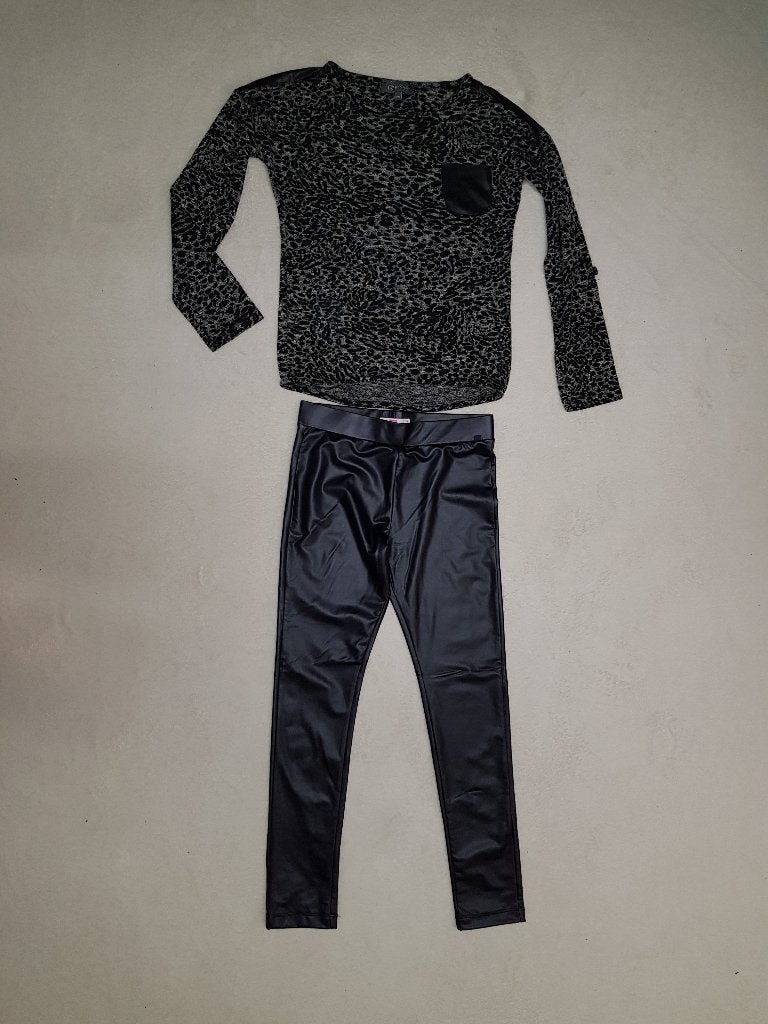 Gave zwarte panterprint GEISHA trui mt 128., Kinderen en Baby's, Kinderkleding | Maat 128, Geisha, Trui of Vest, Zo goed als nieuw