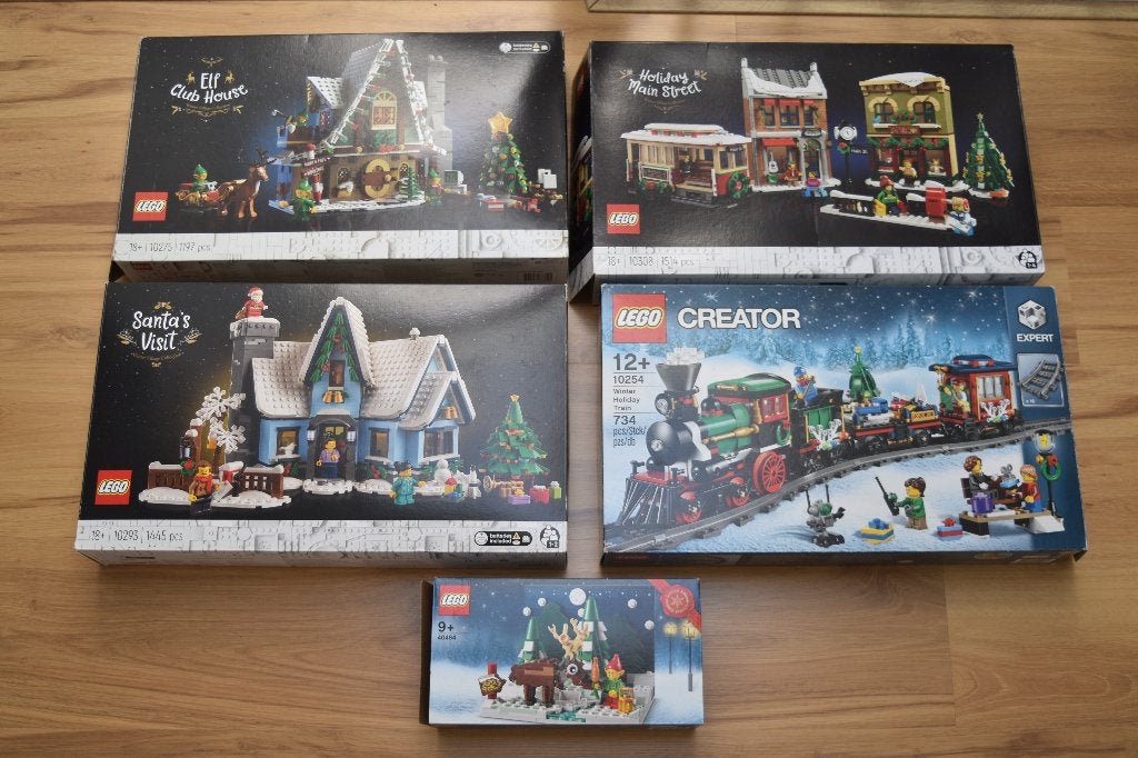 lego partij kerst o.a. 10254 en vier meer, Overige thema's, Lego, Ophalen of Verzenden, Zo goed als nieuw