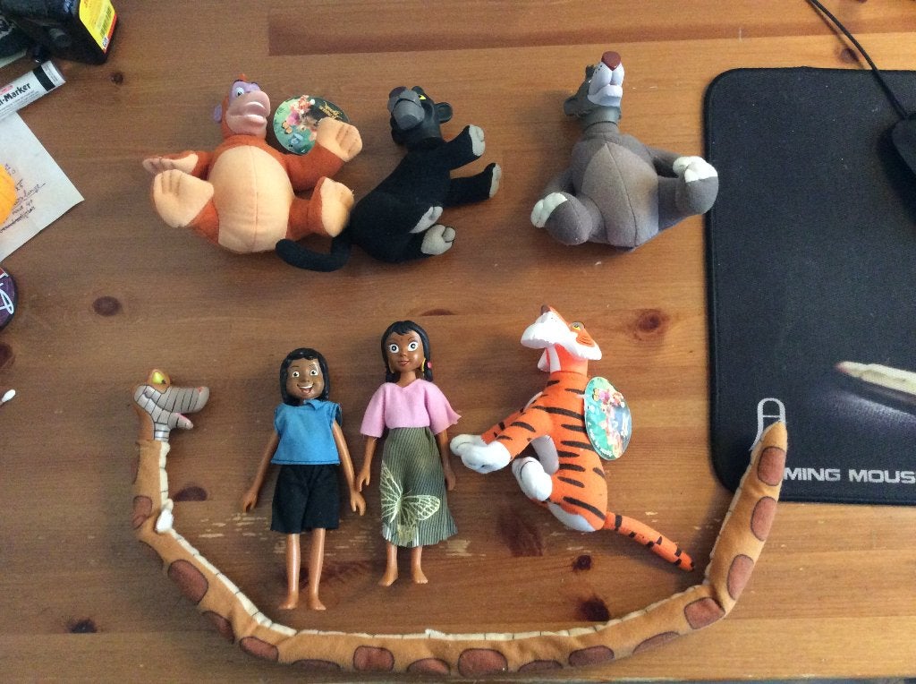 set figuurtjes / knuffels Jungle Book 7 stuks. A.H., Ophalen of Verzenden, Leeuwenkoning of Jungle Boek, Gebruikt, Knuffel