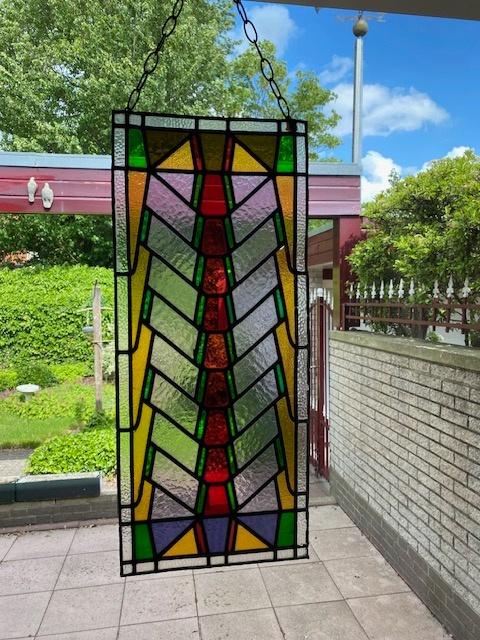 glas in lood raamhanger, Antiek en Kunst, Antiek | Glas en Kristal, Ophalen