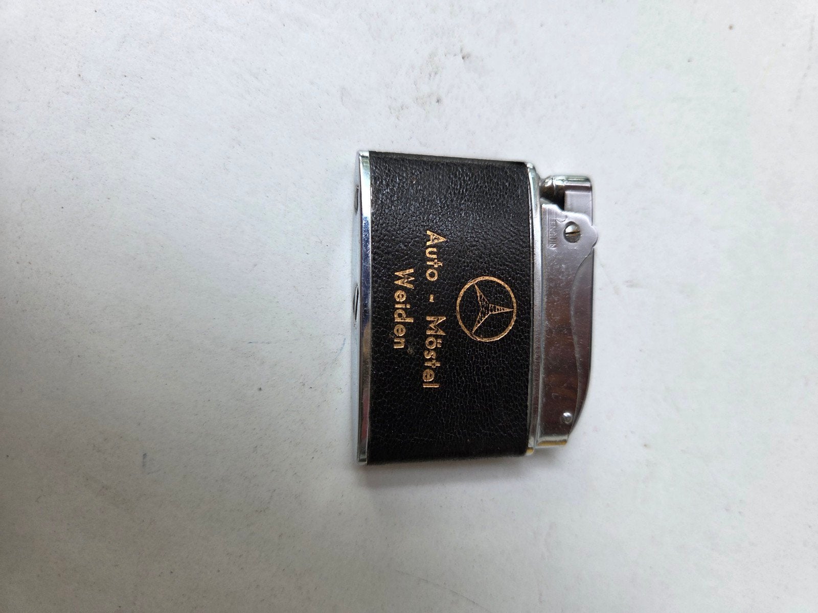 Vintage Aansteker Auto-Möstel Weiden met Mercedes-logo, Verzamelen, Ophalen of Verzenden, Gebruikt, Aansteker
