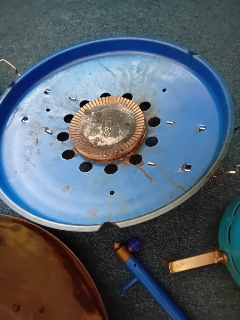 Skottelbraai voor bovenop kleine gasfles. Gasfles inclusief., Ophalen, Gebruikt, Cadac