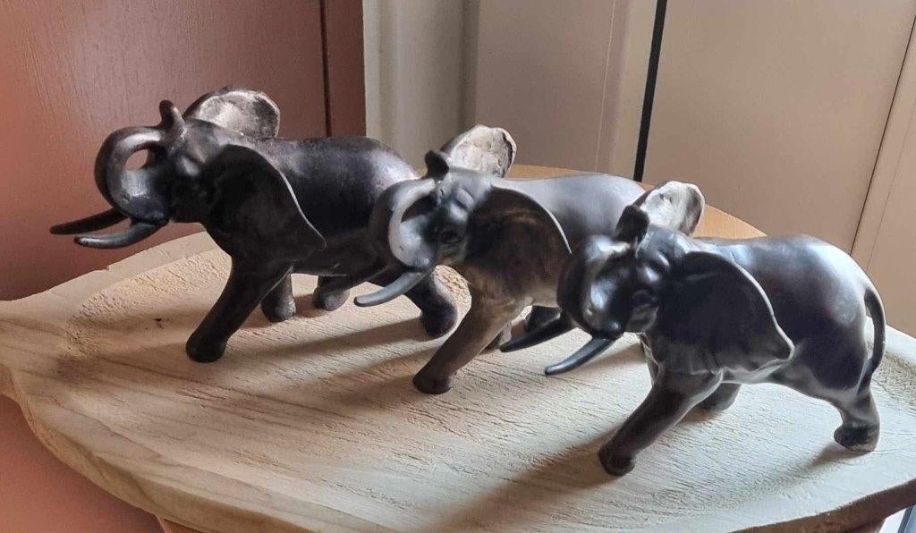 3 x Beeldje olifant - brons, Antiek en Kunst, Antiek | Koper en Brons, Ophalen of Verzenden, Brons