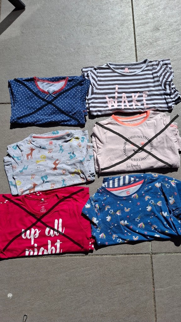 122-128 pyjama's Hema zomer winter meisje 3 stuks, Nacht- of Onderkleding, Meisje, Ophalen of Verzenden, Zo goed als nieuw