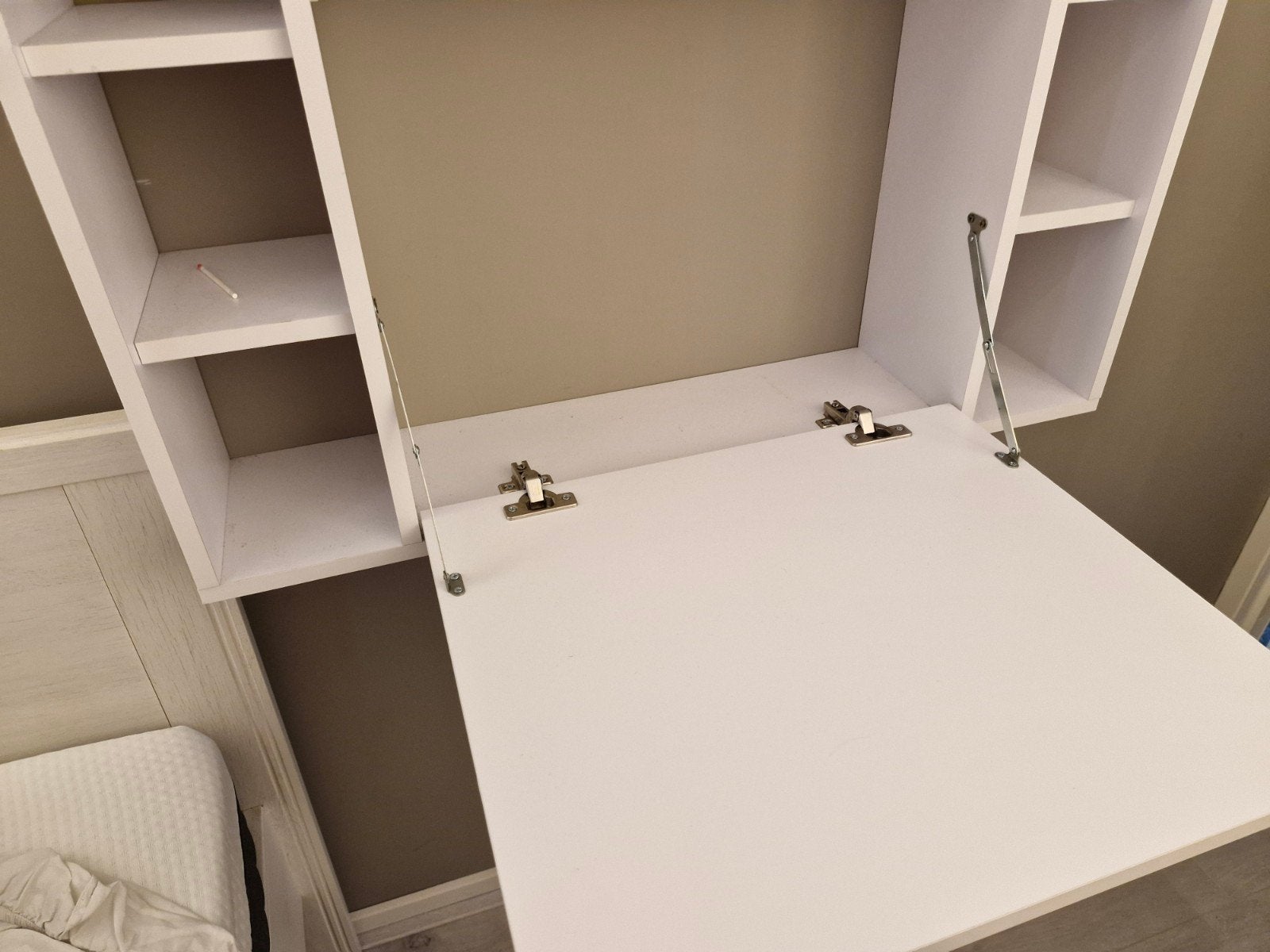 IKEA Wandbureau met Opbergruimte - Wit, Ophalen, Gebruikt, Spaanplaat of MDF, IKEA