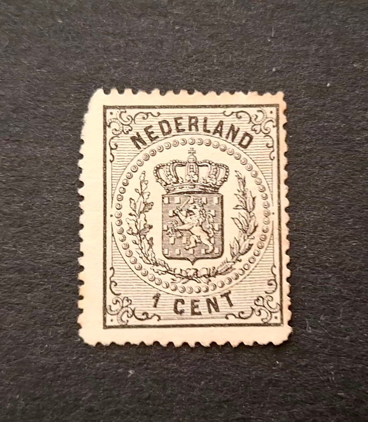 Nederland 1869 nvph nr 14 Rijkswapen 1ct Ongebruikt, Ophalen of Verzenden