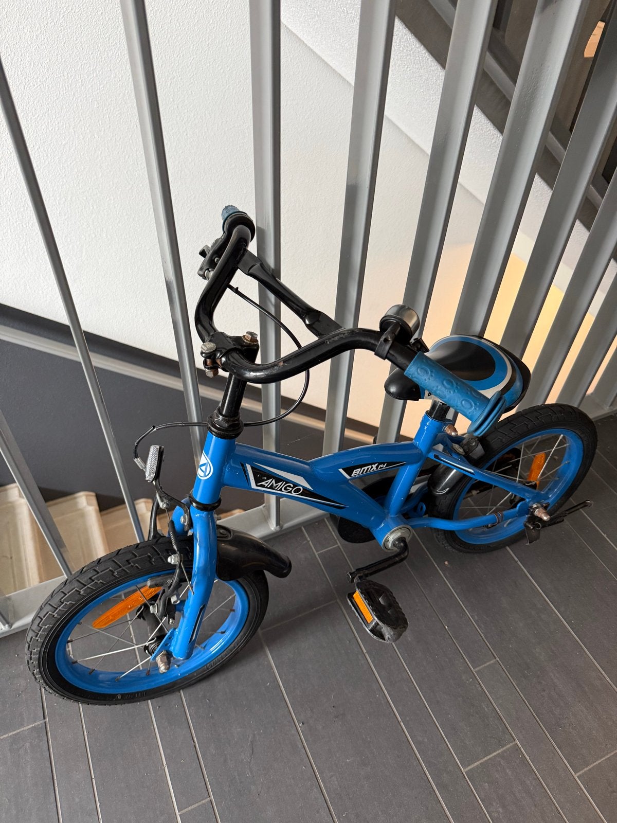 Amigo BMX 14 inch kinderfiets blauw  - Gebruikt, Ophalen, Gebruikt, Terugtraprem, Minder dan 16 inch