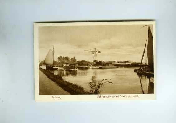scheepvaart-foto-JUTFAAS- coaster romeja op werf-binnenvaart, Verzamelen, Ansichtkaarten | Nederland, Ophalen of Verzenden, 1940 tot 1960