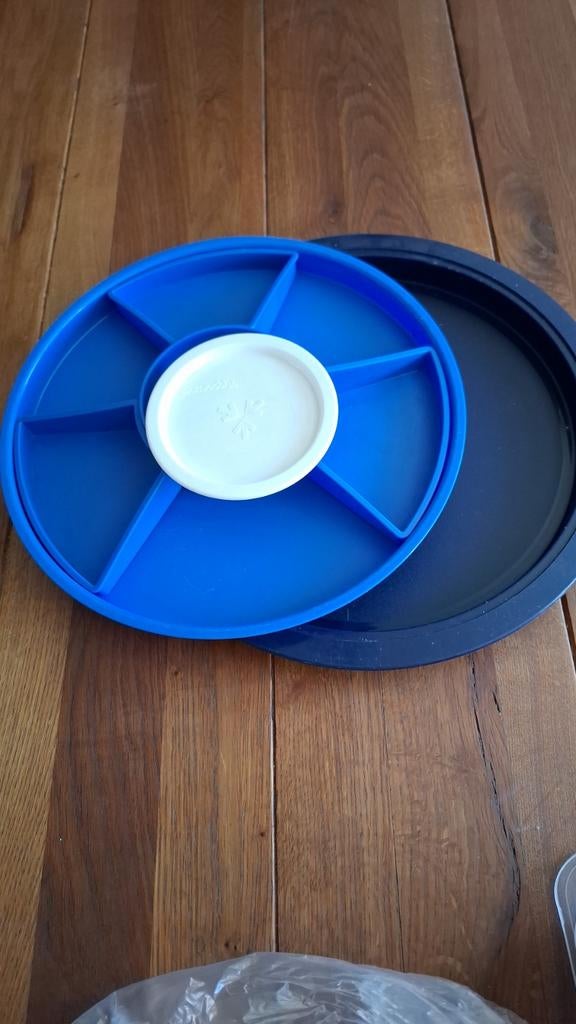 Tupperware hapjesschaal, Ophalen of Verzenden, Gebruikt, Blauw, Schaal