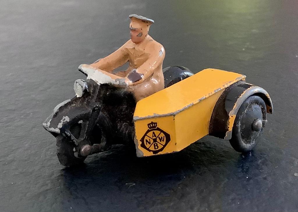 Dinky Toys, ANWB motor met zijspan., Antiek en Kunst, Ophalen of Verzenden
