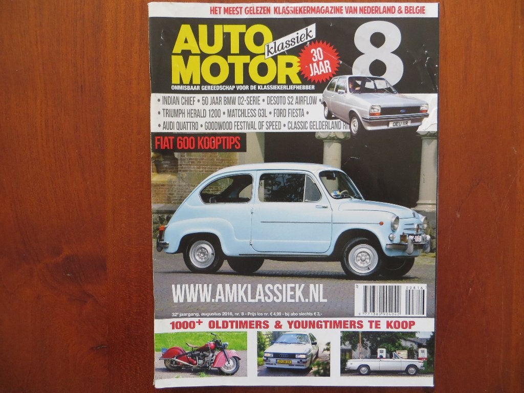 Auto Motor Klassiek 8 2016 Audi Quattro, 50 jr BMW 02, Fiat, Boeken, Auto's | Folders en Tijdschriften, Ophalen of Verzenden, Zo goed als nieuw