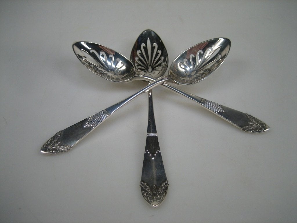 Antieke zilveren Art Déco Olijflepeltjes ca. 1900, Verzenden, Zilver