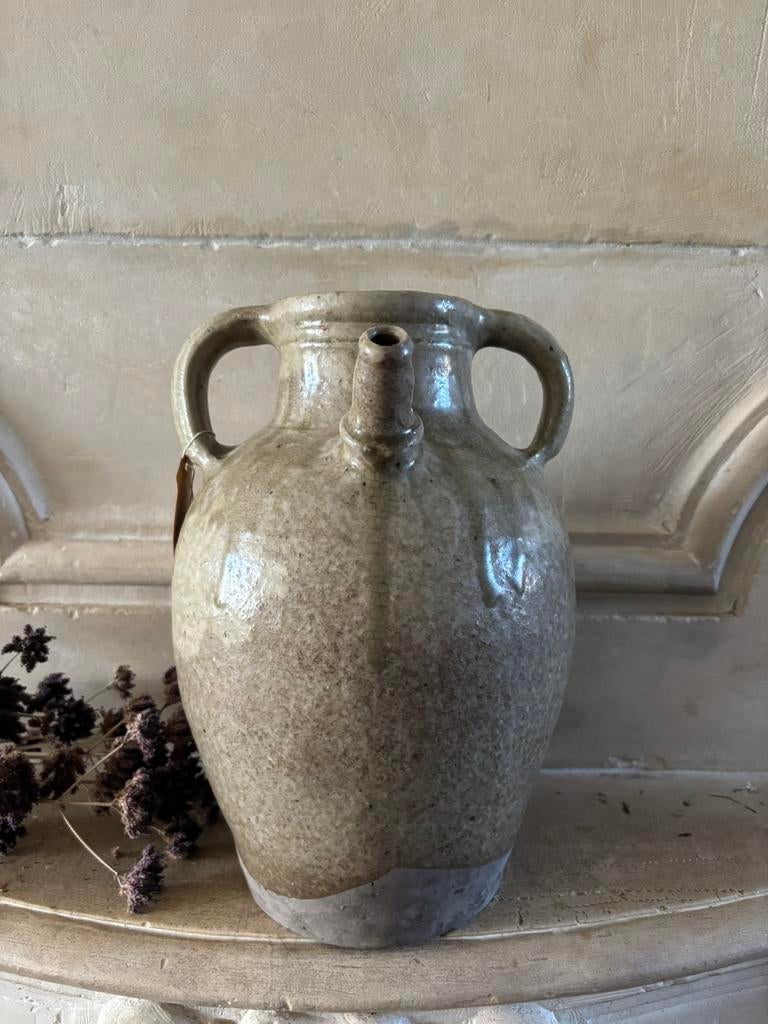 Grijze pot carlotte antiek en brocante, Antiek en Kunst, Ophalen of Verzenden