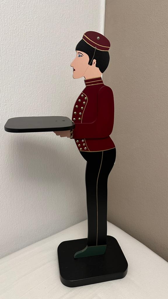 Houten butler boy, Ophalen, Zo goed als nieuw, Rond, Minder dan 55 cm