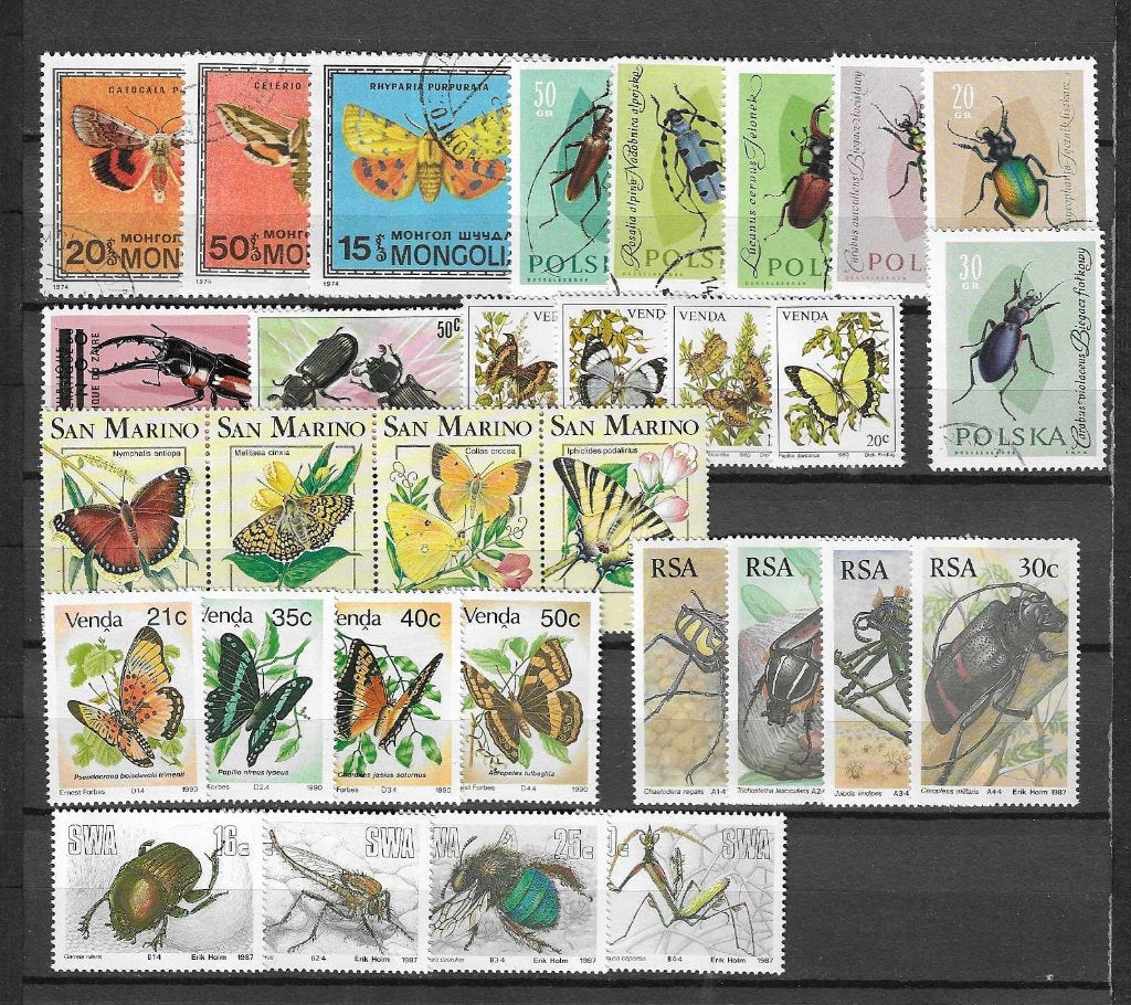 Postzegels vlinders torren insecten, Verzenden, Postfris, Dier of Natuur