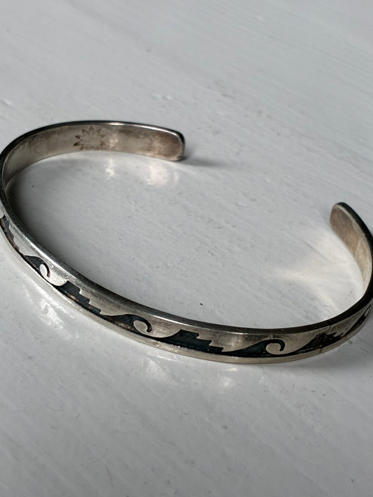 Armband zilver 925 Navajo Hopi overlay vintage met scheurtje, Sieraden, Tassen en Uiterlijk, Ophalen of Verzenden, Gebruikt
