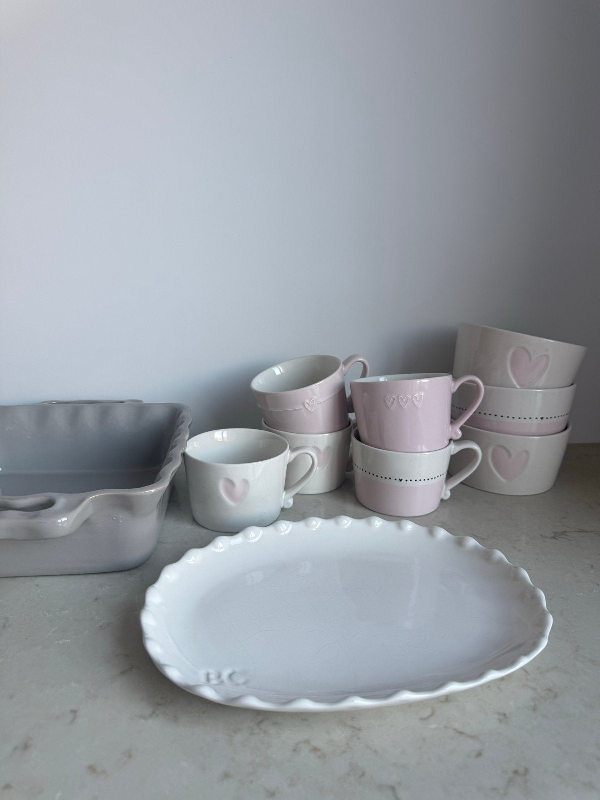 Bastion servies: mokken, ovenschaal, schaaltjes, serveerscha, Gebruikt, Overige merken, Keramiek, Ophalen of Verzenden