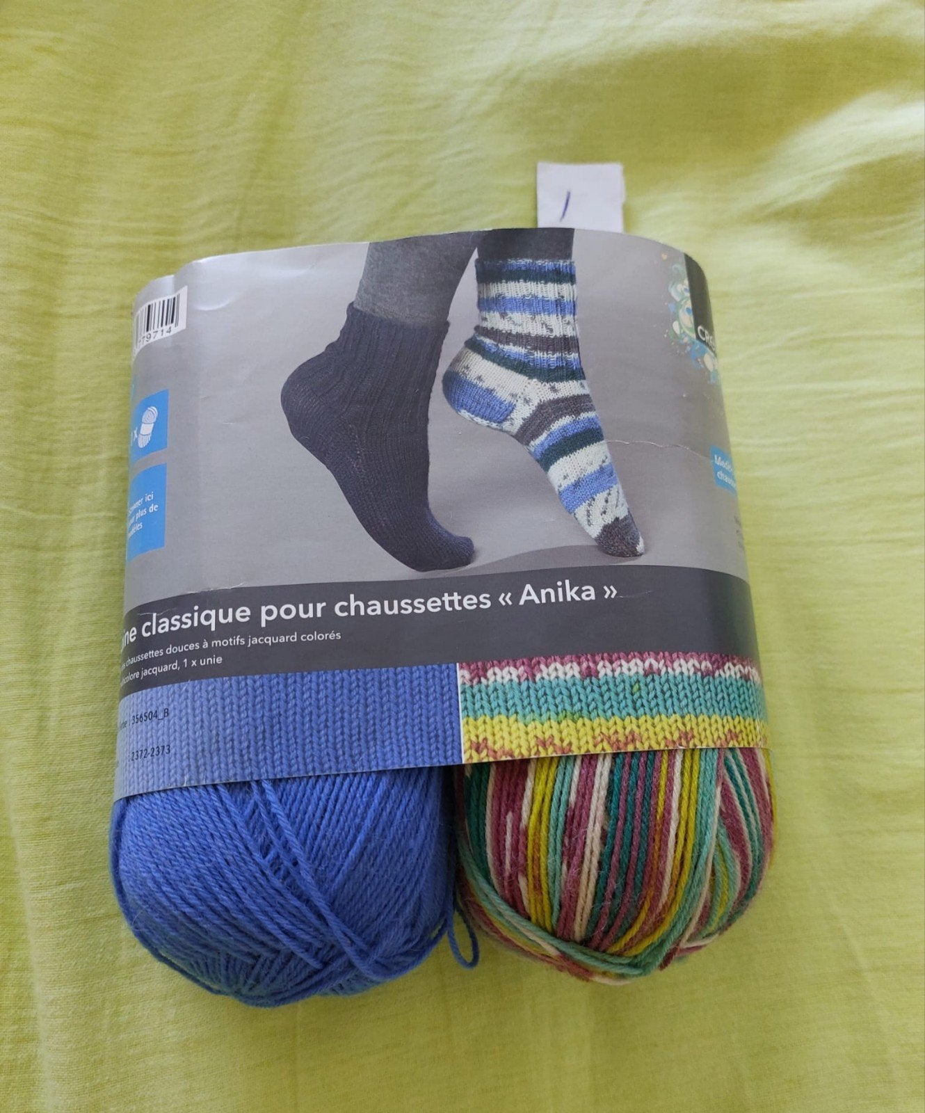 Pakket Sokkenwol, blauw en gekleurde gemêleerd, Ophalen of Verzenden, Nieuw, Haken, Wol of Garen