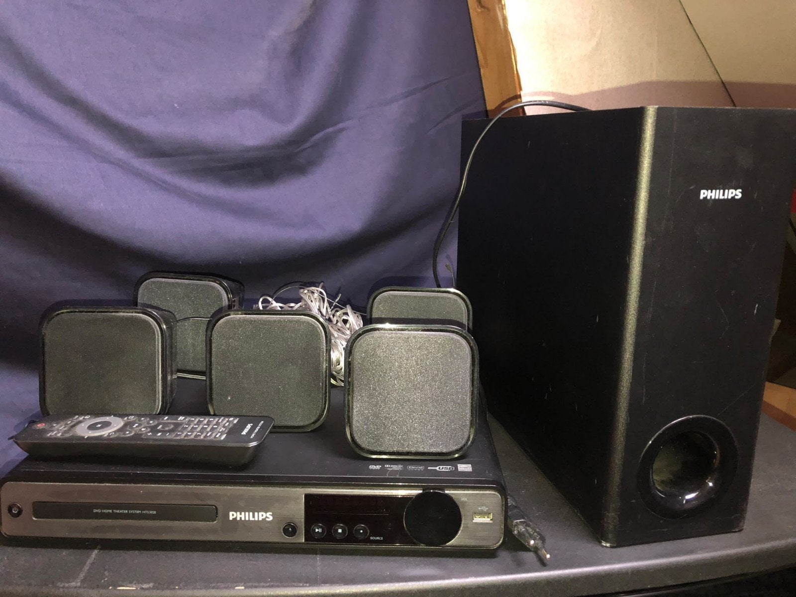 Philips Home Cinema Set met DVD-speler en 5.1 geluid, Ophalen, Philips, Gebruikt, 5.1-systeem