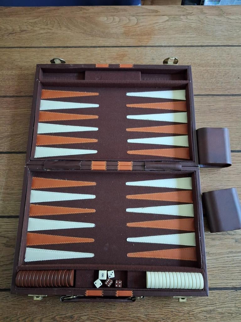 Backgammon / Tric Trac spel in koffer, Een of twee spelers, Ophalen of Verzenden, Gebruikt