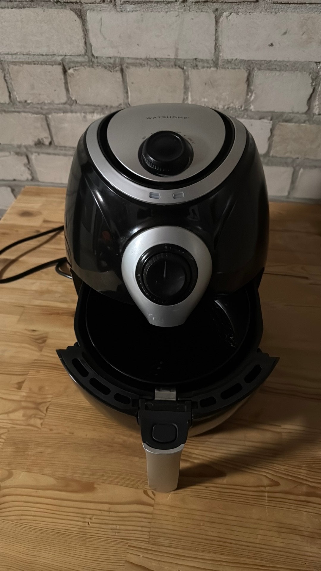 Watshome airfryer – zwart/zilver – goede staat, Ophalen of Verzenden, Zo goed als nieuw, Airfryer XL, 1500 gram of meer
