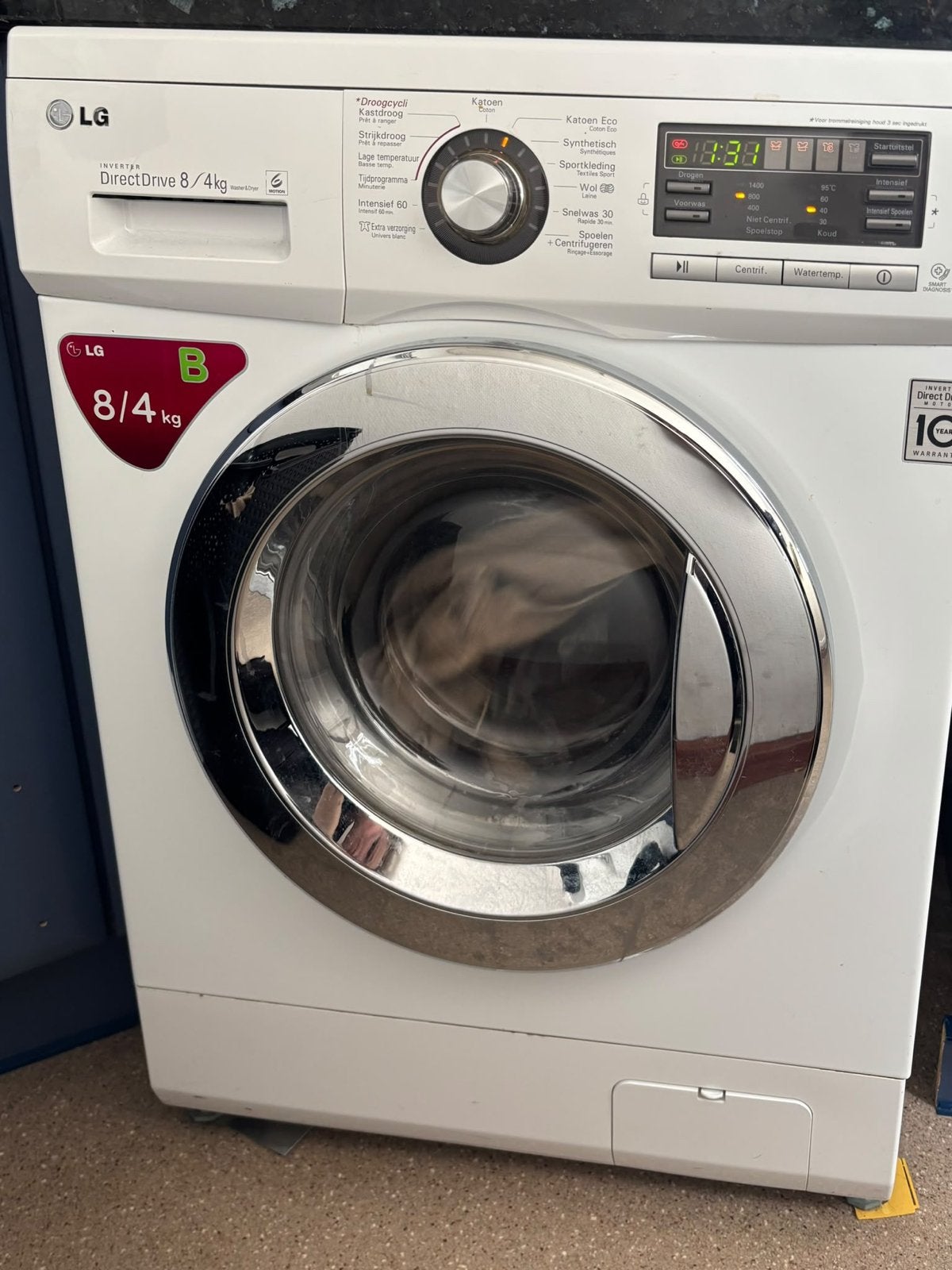 LG DirectDrive 8/4kg Was-droogcombinatie, 8 tot 10 kg, Ophalen, Gebruikt, 85 tot 90 cm