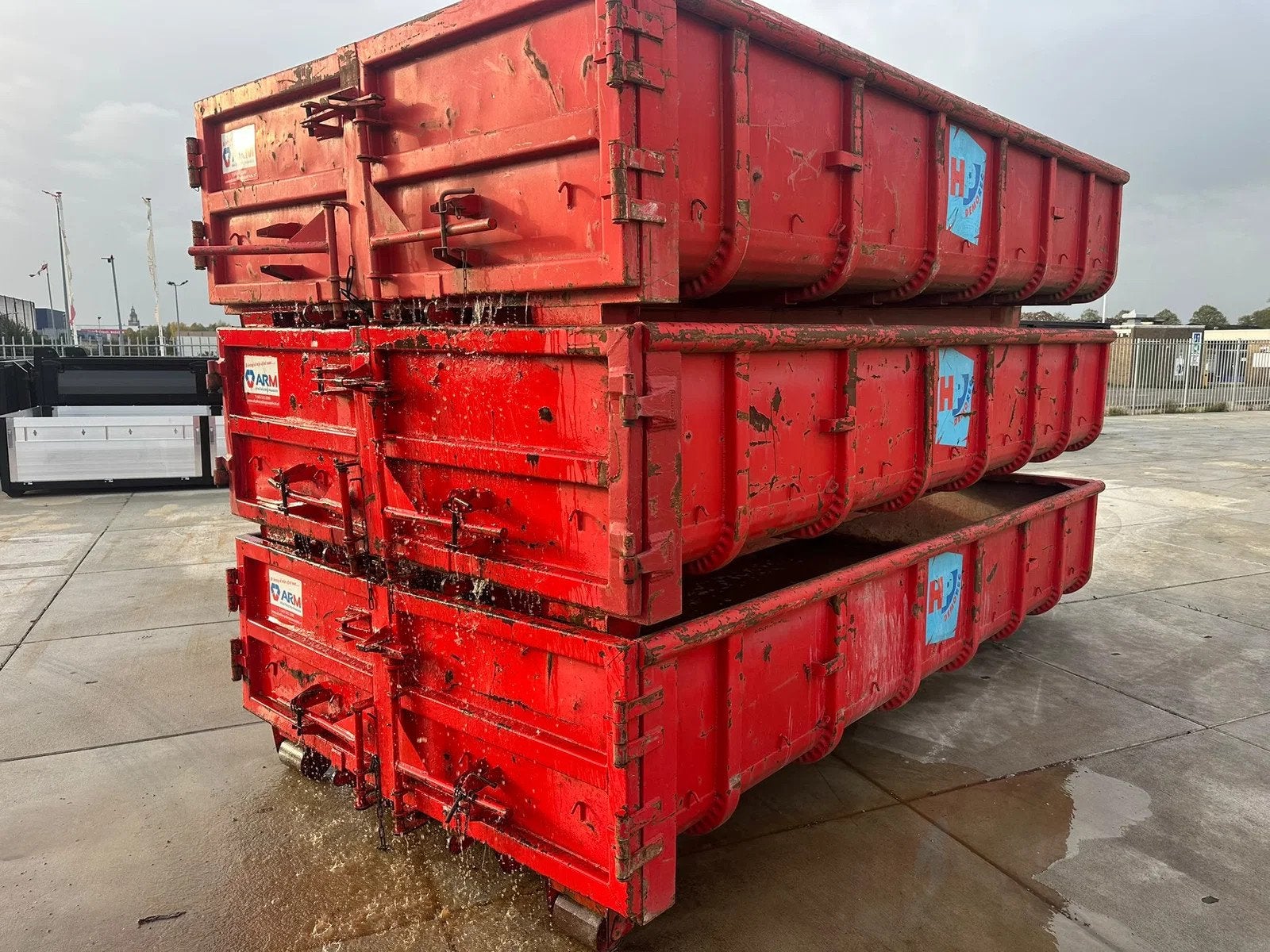 KTK Set 3x 9m3 open containers gebruikt