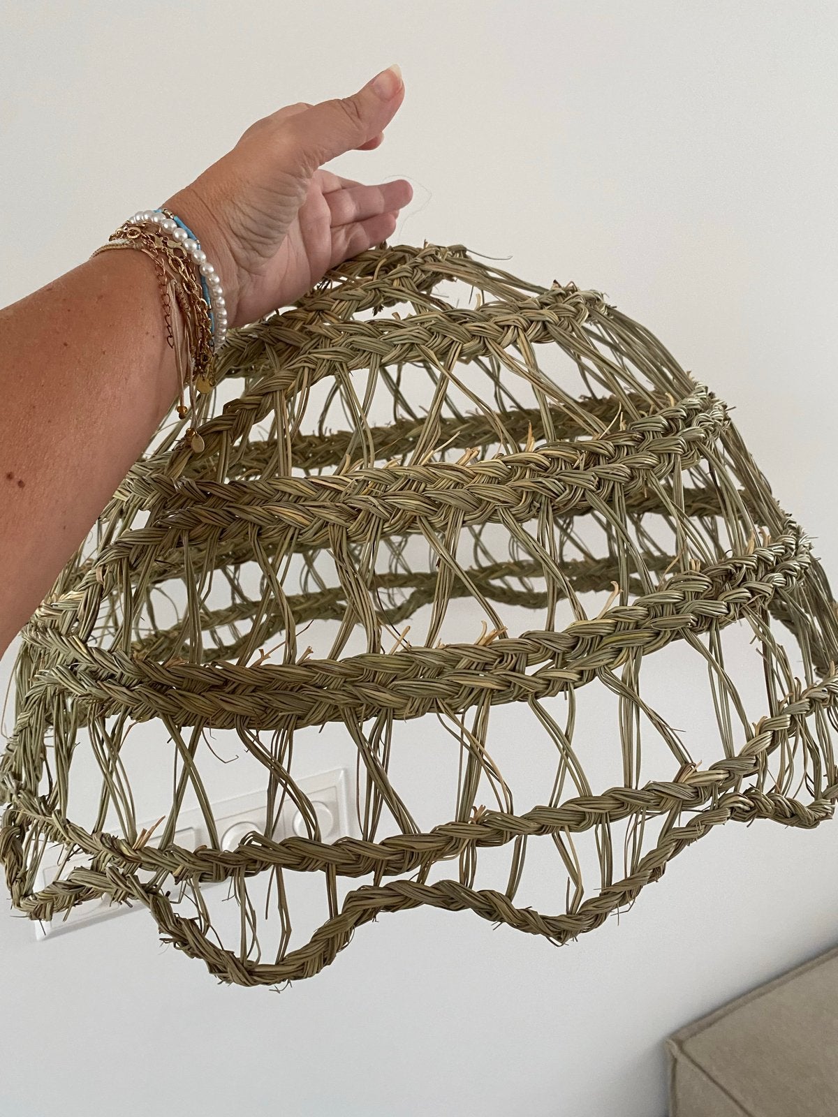 Lampenkap Noosa - Ibiza stijl zeegras (50x30 cm), Huis en Inrichting, Lampen | Lampenkappen, Hanglamp, Natuurlijk materiaal, Beige