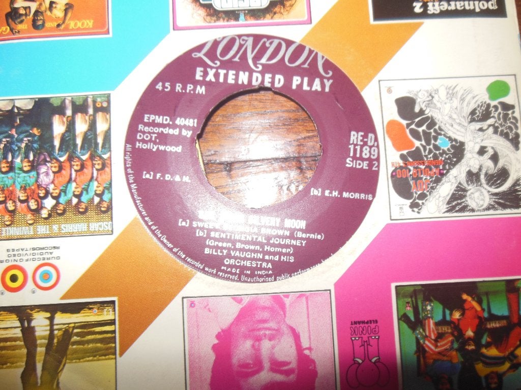 single billy vaughn ep sail along silvery moon 45rpm jukebox, Cd's en Dvd's, Vinyl Singles, Ophalen of Verzenden, Gebruikt