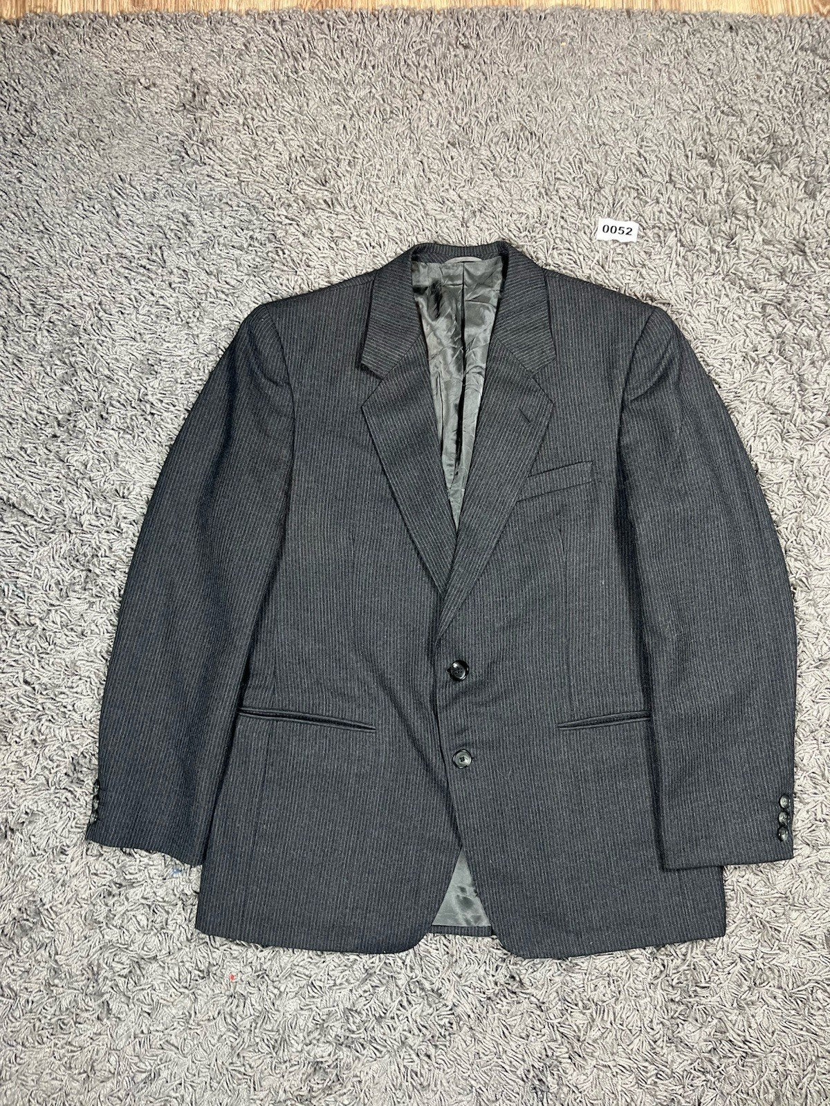 Vintage Christian Dior Gray pinstripe blazer Size 102 Colber, Kleding | Heren, Overige maten, Ophalen of Verzenden, Grijs, Gedragen