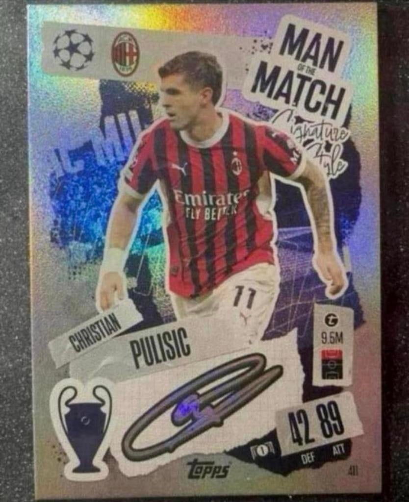 Topps MA 24/25   MotM SIGNATURE STYLE   PULISIC   AC MILAN, Verzenden, Zo goed als nieuw, Plaatje