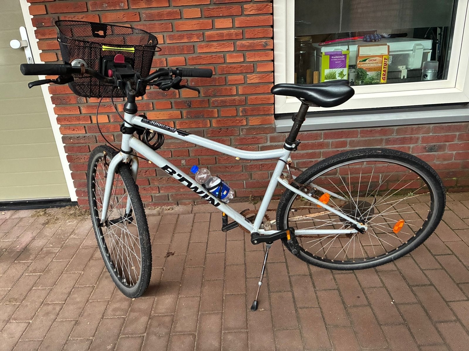 B'Twin Riverside 120 Hybridefiets - Maat M, Fietsen en Brommers, Gebruikt, Velgrem, 53 tot 57 cm, Ophalen